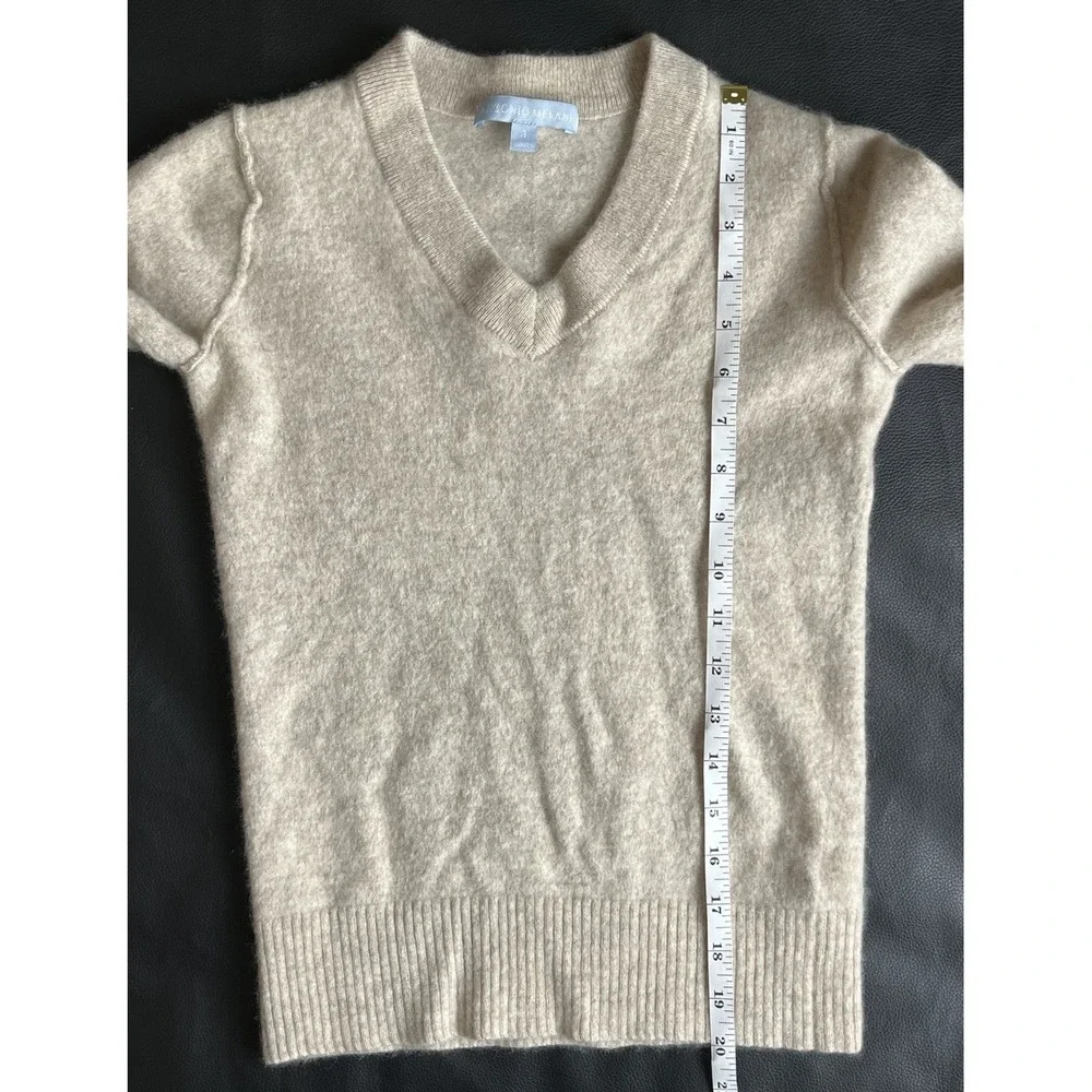 Antonio Melani Maddie 100% Cashmere‎ V-Neck Sweater Long Sleeve Small Oatmeal